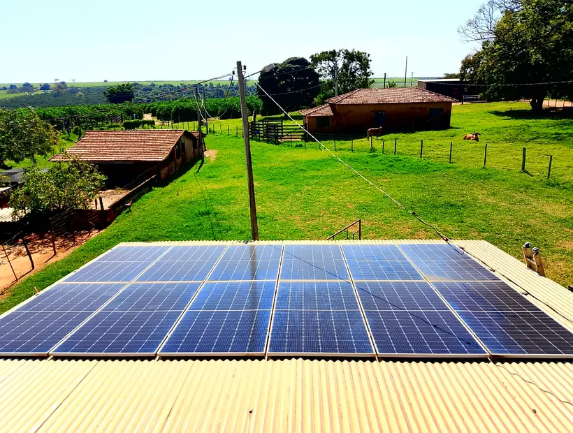 Sistema solar rural instalado pela Radisol